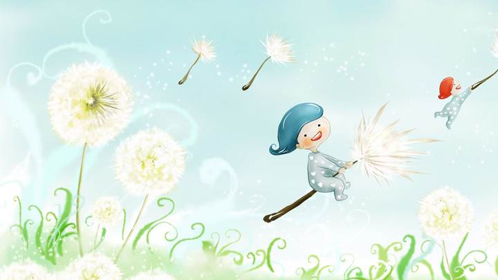 Girl Flying On Stick